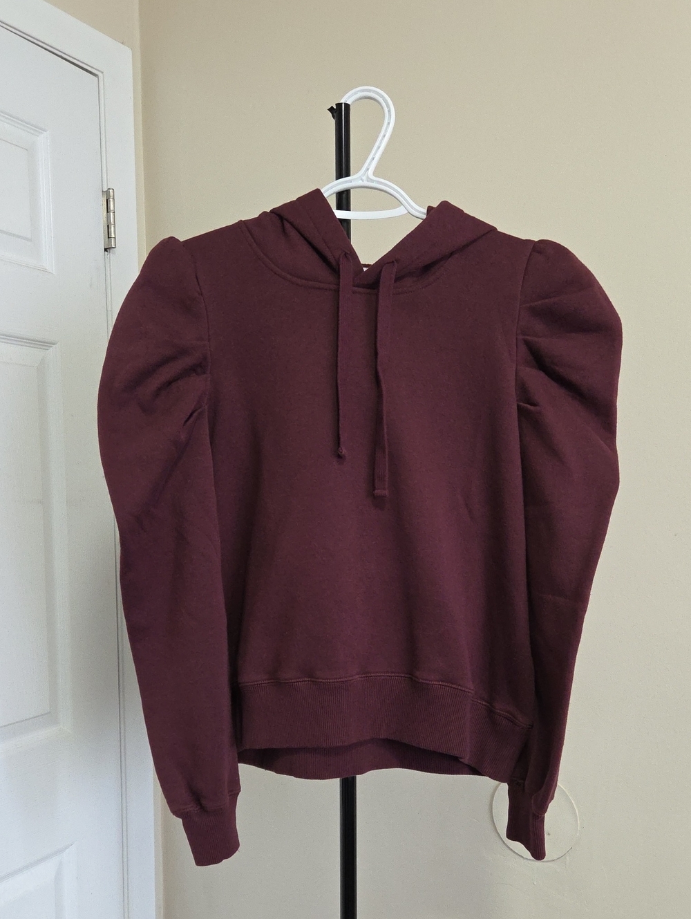Rebecca Minkoff Puff-Sleeve Hoodie - Burgundy